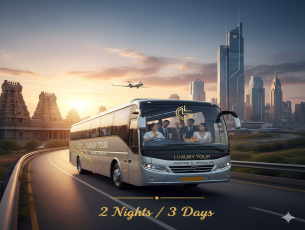 The Green Village Theni: Massive Group Expedition Vehicle Service Partner: TheniCallTaxi (2+2 45 Seater Bus / Premium Coach)