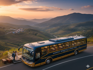 Theni → Munnar → Idukki → Vagamon → Thekkady → Return  2+2 53-Seater Bus (A/C)to Theni